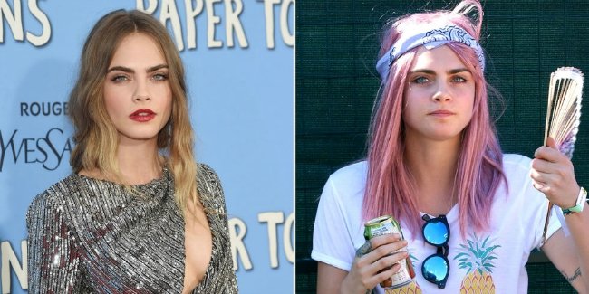 CARA DELEVINGNE sac degisimi