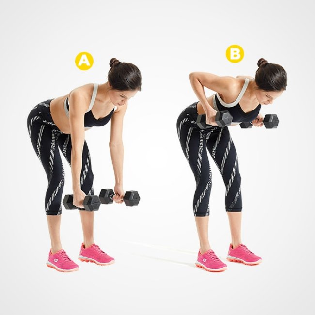 3 BENT-OVER DUMBBELL ROW