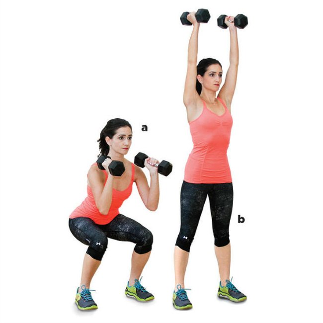 1- squat to press