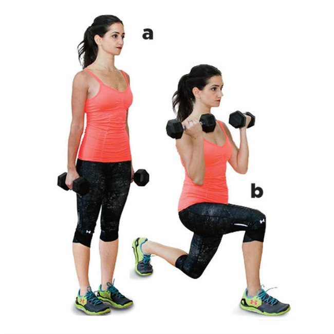 2 Lunge with Curl